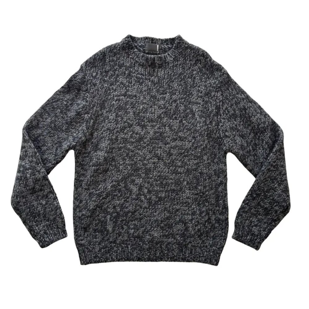 VTG 90s DRIVING FORCE 100% Wool Chunky Fisherman Style Crewneck Sweater  MEN'S M